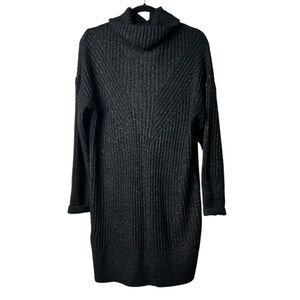 Tahari Black Cowl Neck Sweater Dress L